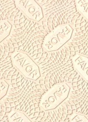 Резина набоечная FAVOR, цв. белый (Полоска) 9.5x38x6.2mm