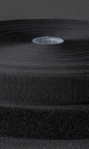 Застежка липучка 25мм черная, 100% нейлон, для обуви, рюкзаков, сумок, одежды 50см