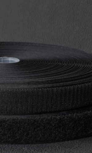 Застежка липучка 20мм черная, 100% нейлон, для обуви, рюкзаков, сумок, одежды 50см