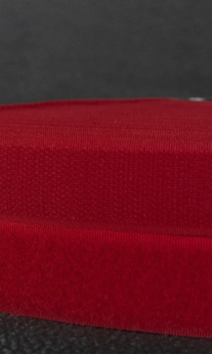 Застежка липучка 25мм красная, 100% нейлон, для обуви, рюкзаков, сумок, одежды 50см