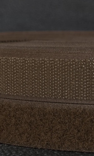 Застежка липучка 25мм коричневая, 100% нейлон, для обуви, рюкзаков, сумок, одежды 50см