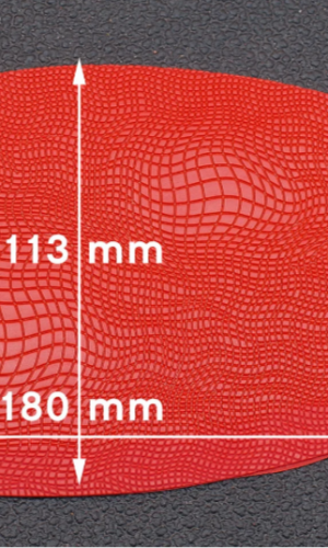 Подметка резиновая FAVOR-рептилия, т. 1.5 мм, р. средний, цв. Темнокрасный-красный (3)
