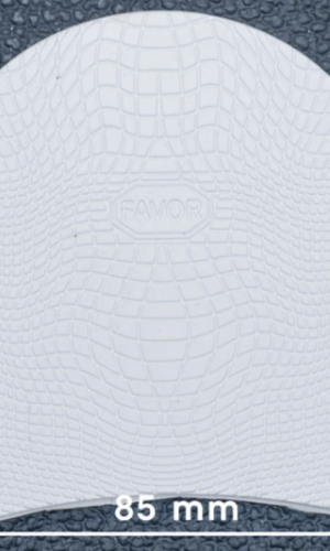 Набойка резиновая FAVOR-рептилия, т. 6.6 мм, р.средний, цв. белый (02)