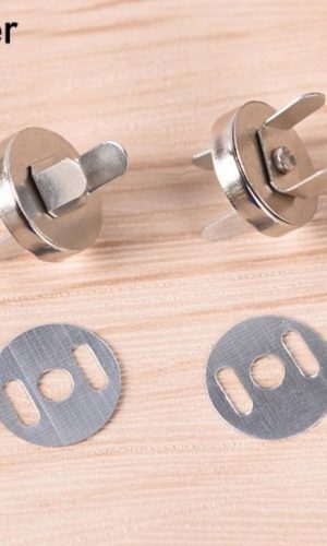 Магнитная застежка для сумок, светлый никель d=18мм