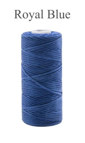 Вощенная нитка плоский шнур 0.8 мм 50 метров цвет: "Королевский" Синий