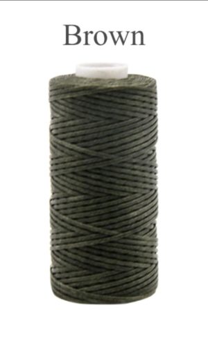 Вощенная нитка плоский шнур 0.8 мм 50 метров цвет: Коричневый