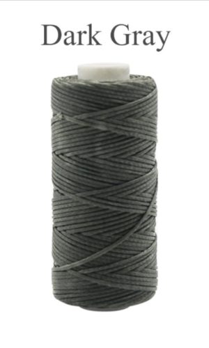 Вощенная нитка плоский шнур 0.8 мм 50 метров цвет: Тёмно-серый