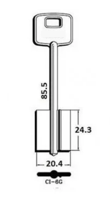 Заготовка ключа Чиза CIZ6D
