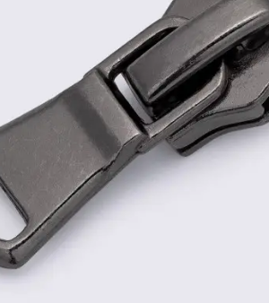 Бегунок N7 на спиральную молнию с фиксатором цвет темный никель