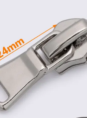 Бегунок N7 на спиральную молнию с фиксатором цвет светлый никель