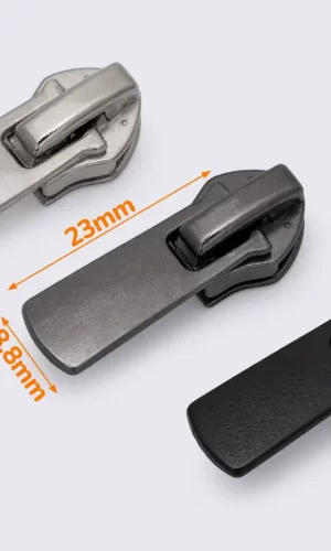 Бегунок N7 на спиральную молнию с фиксатором цвет светлый никель