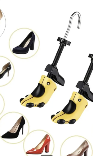 Регулируемый Расширитель Обуви для Высоких Каблуков, Премиум ABS Пластик и Металл, Увеличивает Длину и Ширина, Желтый - Подходит для Женских Размеров